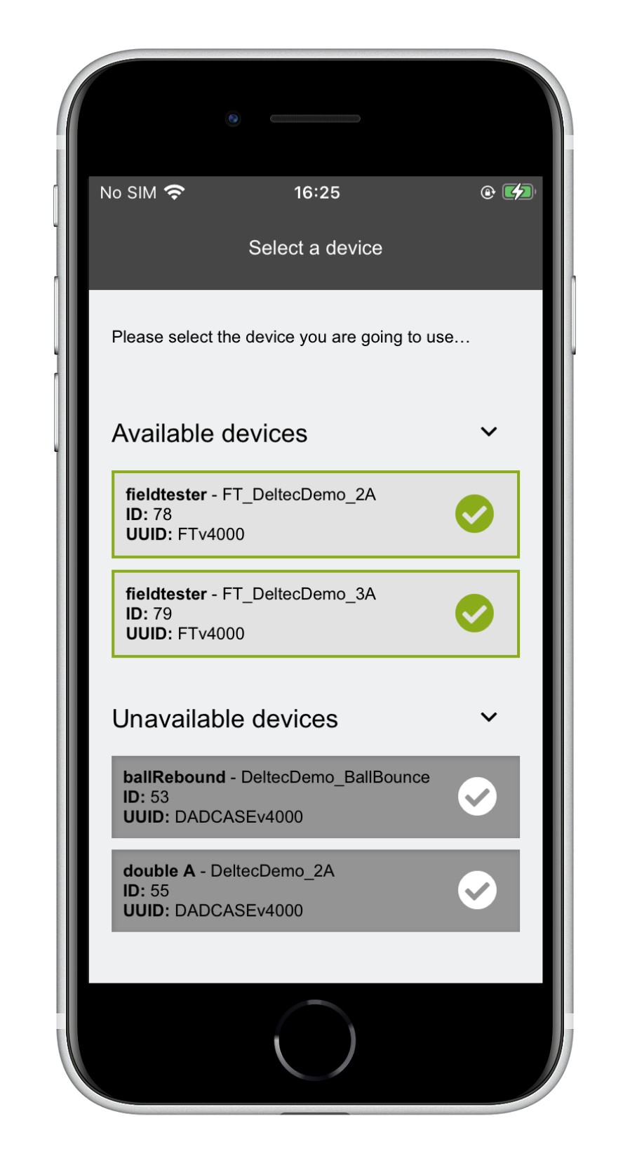 Deltec Equipment App Fieldtester